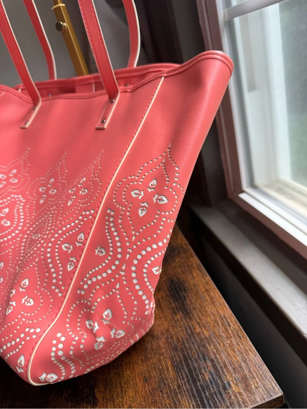 NWOT Vera Bradley Coral Pink Studded Tote